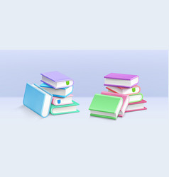 Paper Books In Stack Realistic 3d