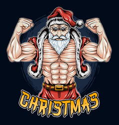 Santa Claus Christmas Gym Muscle Bodybuilding