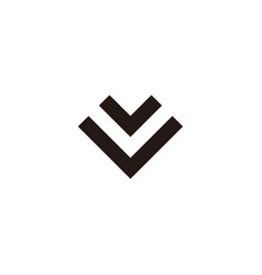 Two Letter V Heart Geometric Symbol Simple Logo