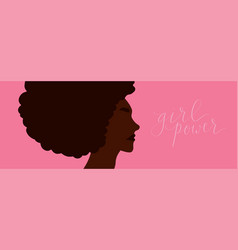 African American Woman With Afro Hair Girl Power