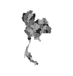 Gray Divided Map Of Thailand