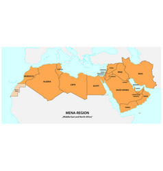 Map Of The Mena Region Middle East And North