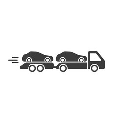 Tow Truck Icon With Additional Trailer The Cars