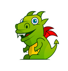 Fairytale Dragon Flat Isolated Childish Style