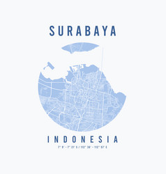 Minimalist Surabaya City Map Poster