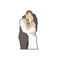 Portrait Wedding Couple Cartoon