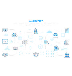 Bankruptcy Financial Concept With Icon Set