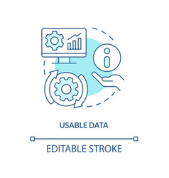 Usable Data Turquoise Concept Icon