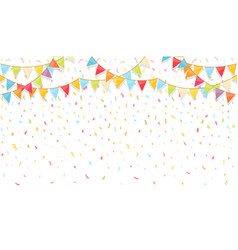 Background With Bunting And Confetti