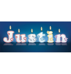 Justin Written With Burning Candles