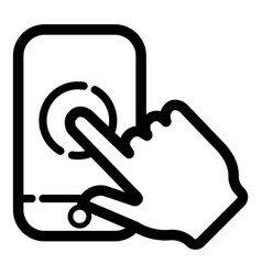 Mobile Phone Finger Tab Flat Icon Isolated On