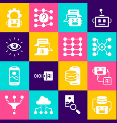 Set artificial intelligence ai neural network Vector Image