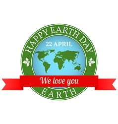 We Love You Earth Badge Label Logo Rubber Stamp