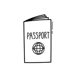 Hand Drawn Doodle Passport Icon Sketch