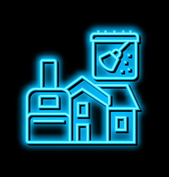 Holiday Rental Cleaning Neon Glow Icon