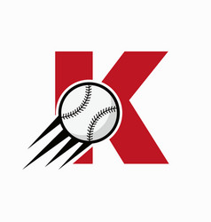 Initial Letter K Baseball Logo Concept