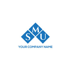 Smu Letter Logo Design On White Background