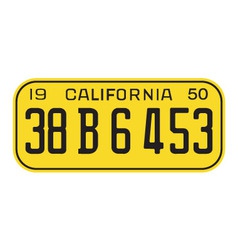 California 1950 License Plate