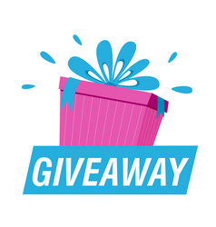 Giveaway Bright Sign With Pink Gift