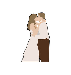 Portrait Wedding Kissing Couple