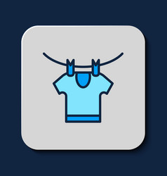 Filled Outline Drying Clothes Icon Isolated On