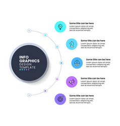 Infographic Template Circle With Line And 5 Steps