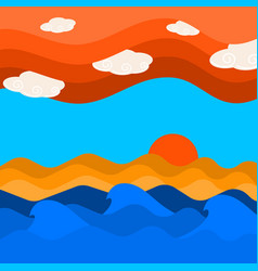 Sea Wave And Cloud On Sky Sunset Background