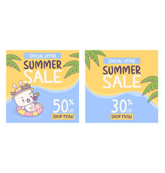 Summer Sale Discount Posters Funny Bunny Girl