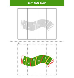 Cut And Glue Game For Kids Winter Scarf