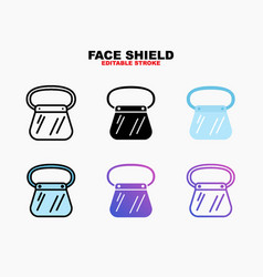 Face Shield Protective Icon With Different Style