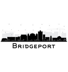 Bridgeport Connecticut City Skyline With Black