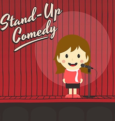 Female Stand Up Comedian Cartoon Character