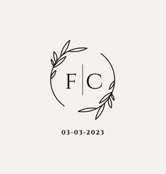 Letter Fc Wedding Monogram Logo Design