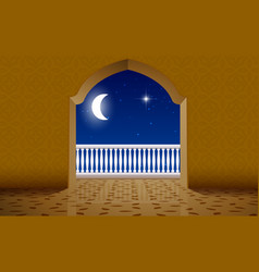 View At Balcony Mosque In Night