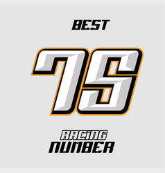 Racing Number Template 75