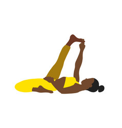 African American Lady In Yellow Track Suit Yoga