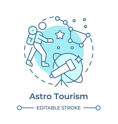 Astro Tourism Soft Blue Concept Icon