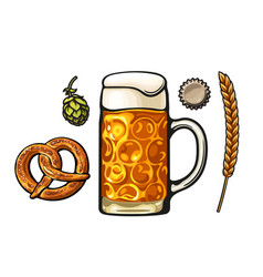 Big Oktoberfest Mug Full Of Beer Bavarian Pretzel