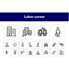 Labor Career Line Icon Set