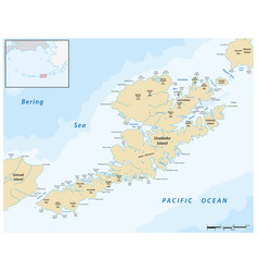 Map Of The Aleutian Island Of Unalaska Usa