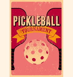 Pickleball Tournament Vintage Grunge Poster