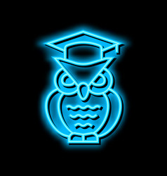 Wisdom Owl Neon Glow Icon