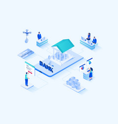 Mobile Banking 3d Isometric Web Design