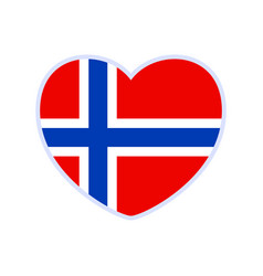 Norway Flag In A Shape Of Heart Icon Flat Heart