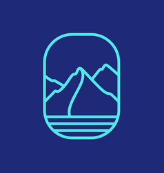 Rounded Badge Modern Iceberg Mountain Ice Water