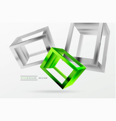 3d Cube Shapes Geometric Background Trendy