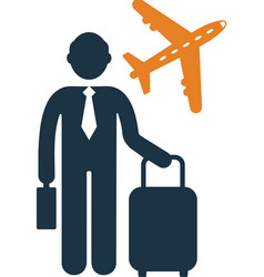 Businessman Tour Visit Icon Editable Logo