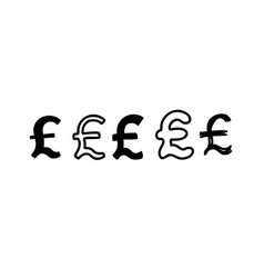 Currency Money Pound Sterling Sign Icons Hand