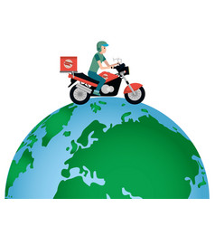 Delivery Motorcyle And Globe