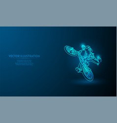 Freestyle Bmx On Blue Abstract Background Simple